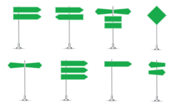 Caution yellow road signs with question mark and arrows.Collection of road signs in Germany. One hundred and ninety-five highly detailed and fully editable vector European road signs with details.