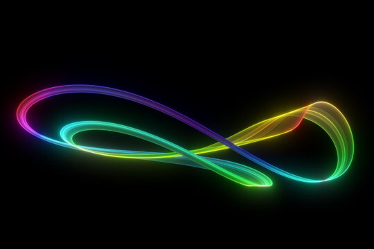 Beautiful abstract colorful infinity color flows with subtle glow