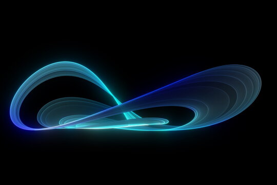 Beautiful abstract blue infinity color flows with subtle glow