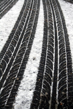 Snowy Tyre Tracks
