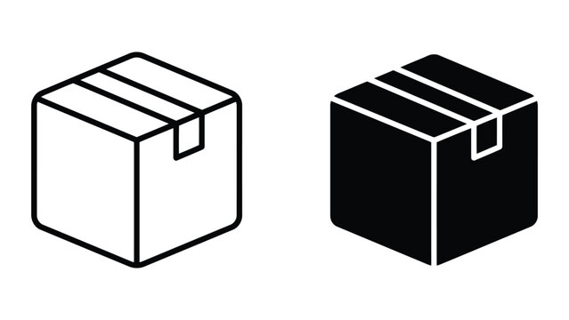 Shipping package box icon for logistics and delivery with delivery, shipping