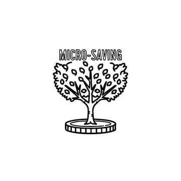 Micro Saving Money Tree Concept.