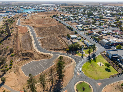 New roads in a real estate development along a coastal waterfront