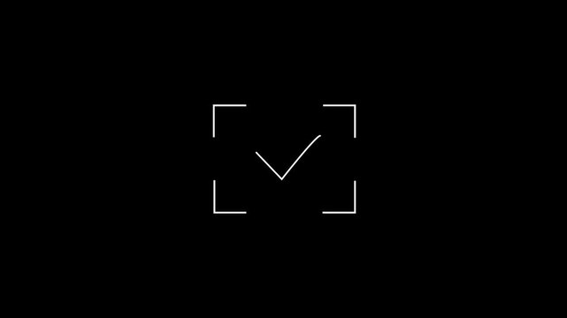 Minimalist white outline of a face formed by lines and shapes on black background for creative projects and presentations.
