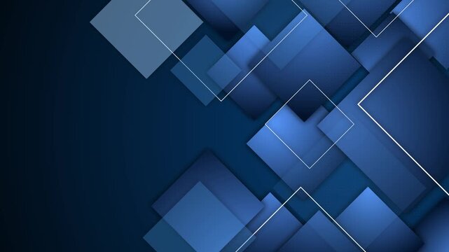 Abstract geometric background with layered squares and diagonal shapes animation