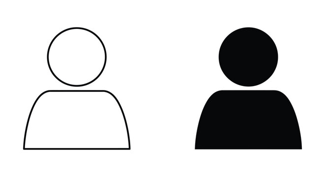 Silhouette and outline person icons side by side