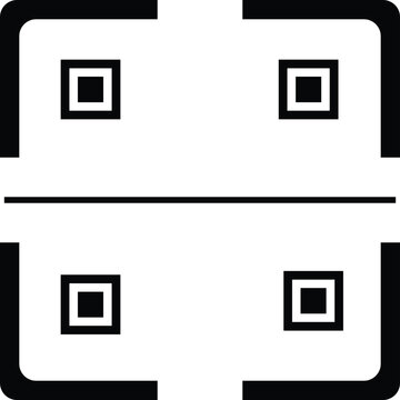 Barcode scanner vector icon. Linear laser scan code symbol isolated on white background for mobile app and web design interface