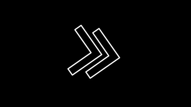Double right arrow symbol on black background