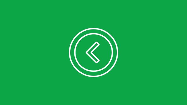 White arrow inside concentric circles on green background