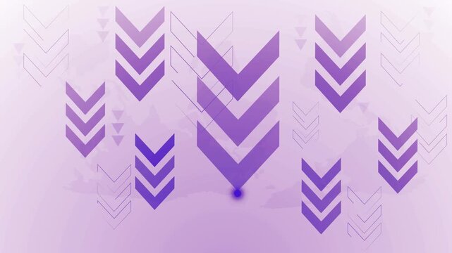 Abstract background with multiple chevron arrows and a glowing light point, representing direction progress and choice animation