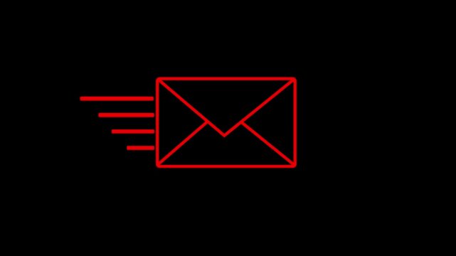 message icon animation. white color message box icon message animation Mail email message sending envelope icon animation