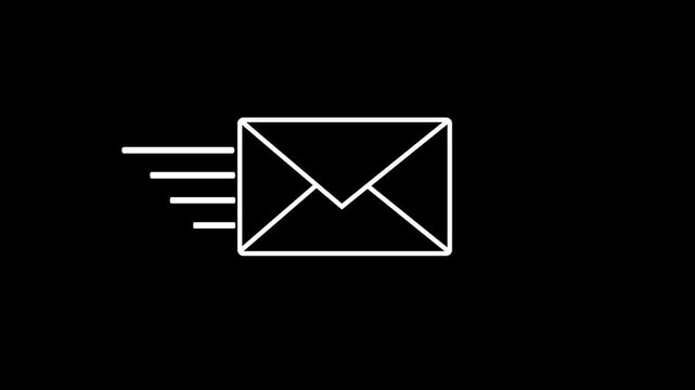 message icon animation. white color message box icon message animation Mail email message sending envelope icon animation