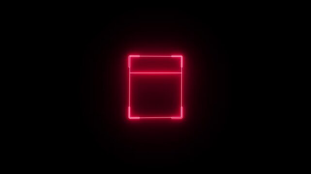 neon QR Code Scanner Animation on black background.4k video concept