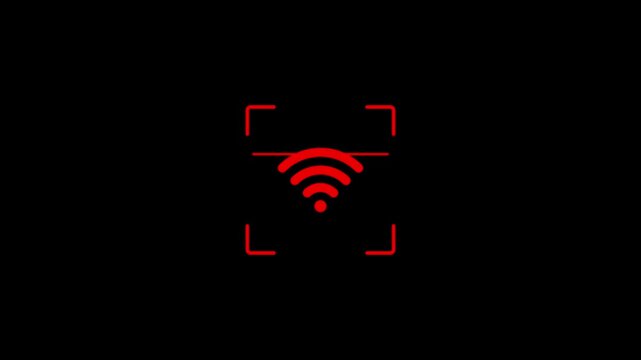 Modern wireless signal scanning animation. WIFI signal animation.