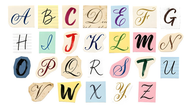 PNG Colorful Alphabet Letters Illustration Isolated on Transparent Background