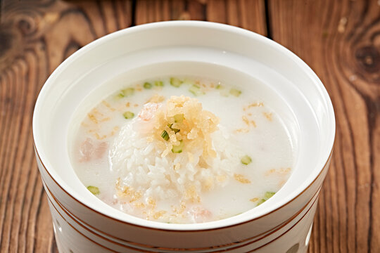 Milk Soup with Fish Maw and Shrimp Rice