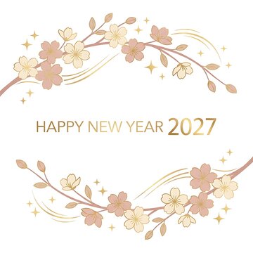 Happy New Year 2027 greeting card