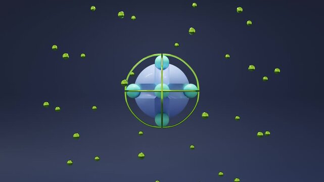 Modern abstract spheres in bold neon colors, vibrant geometric composition, realistic 3D render, seamless animation, colorful premium digital background