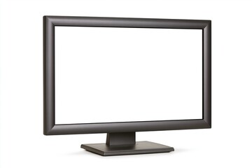 Fototapeta premium The Monitor with Blank Screen on Sleek Desktop Stand in Studio