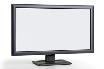 Fototapeta premium The Computer Monitor on a Stand with Blank White Screen for Display