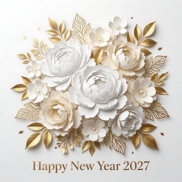 Happy New Year 2027 greeting card