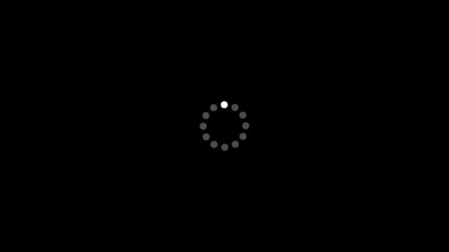 Animated spinning load icon with alpha layer transparent background. downloading process icon. Loading loading wheel animation.