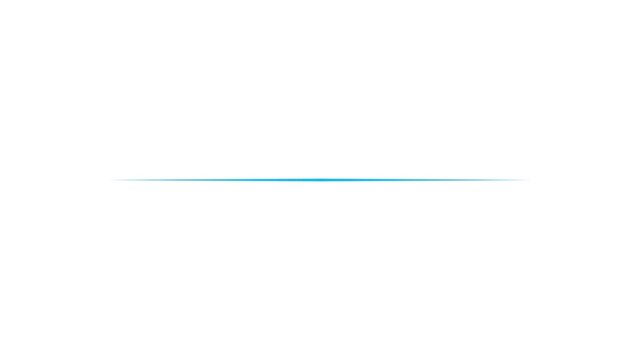 Minimal blue tapered horizontal line element for divider, underline and separator design . on transparent background.