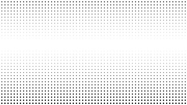 Black halftone dot gradient abstract background with fading dots loading animated pattern on transparent background