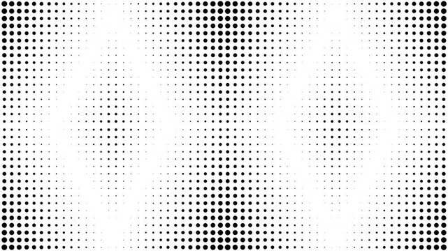 Black halftone dot gradient abstract background with fading dots loading animated pattern on transparent background