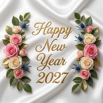 Happy New Year 2027 greeting card