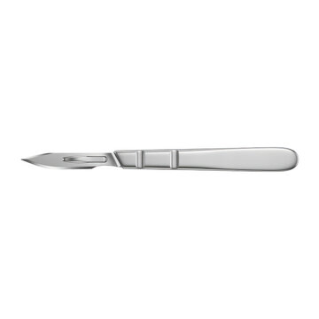 Precision surgical scalpel with ergonomic handle for medical procedures.