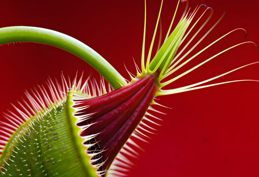 Venus flytrap plant demonstrating carnivorous predatory nature