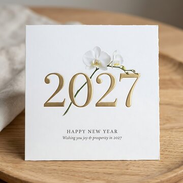 Happy New Year 2027 greeting card