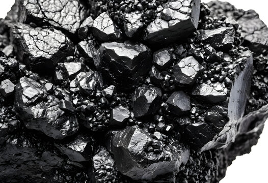 Black shiny coal mineral rock structure energy