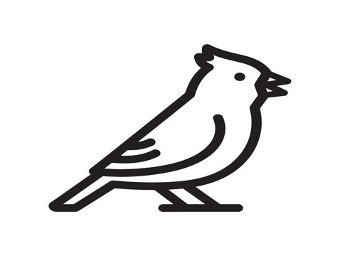 Canary bird icon. Simple line art avian symbol. Minimalist pet graphic.