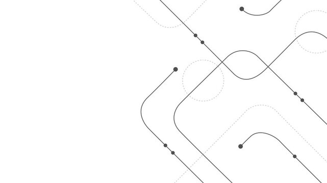 Abstract geometric Circuit connect lines and dots.Simple technology graphic background. Motion graphics of network technology and Connection concept.