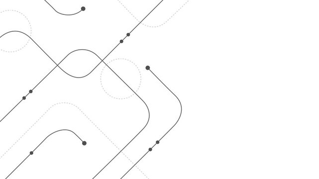 Abstract geometric Circuit connect lines and dots.Simple technology graphic background. Motion graphics of network technology and Connection concept.