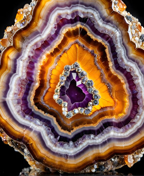 Colorful polished agate geode slice showing natural patterns