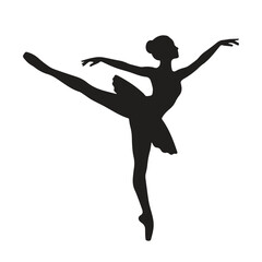 Graceful ballerina dance silhouette professional dancer with ballerina, movement © Sharmin