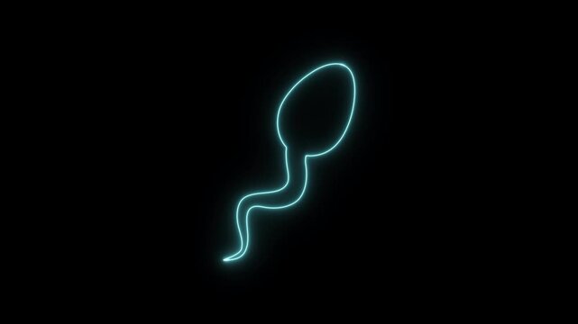 Sperm neon icon 4K video animation	