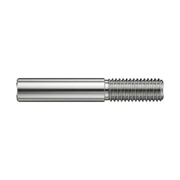 Stainless steel threaded rod with precision machining and sharp threads.