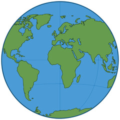 Obraz premium World Globe Flat Design Vector Illustration