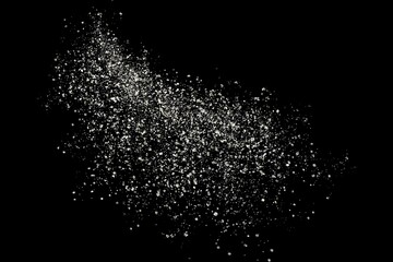 Obraz premium Silver Metallic Glitter Dust Splash On Black Background Luxury Particle Decoration Backdrop