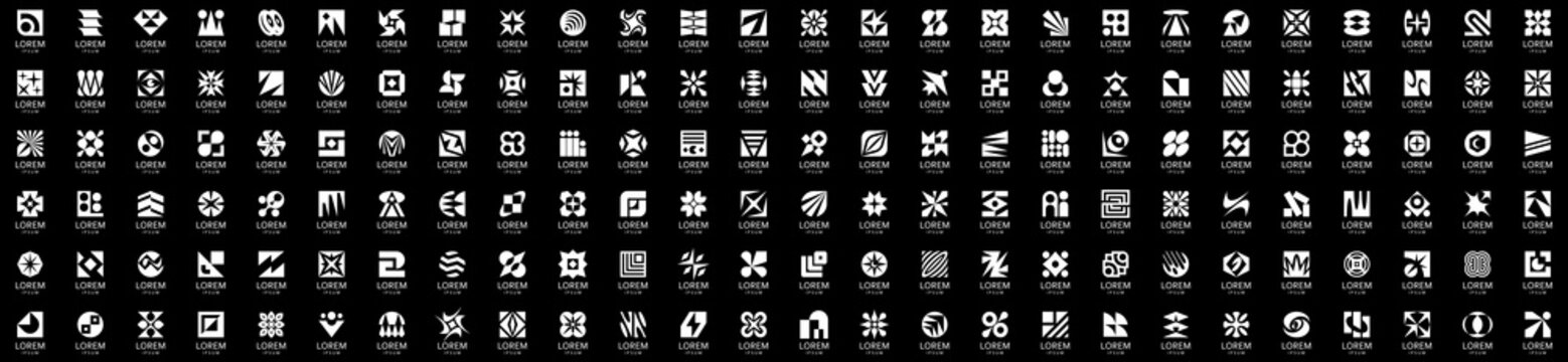 Abstract logos collection. Geometrical abstract logos. Icon design