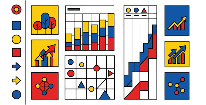 Geometric Infographic Data Visualization Set