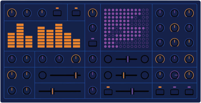Audio Mixing Console Vector Illustration