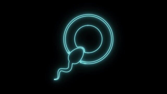 Sperm neon icon 4K video animation	
