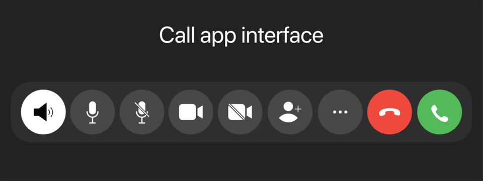 Modern video app user interface for a call vector illustration