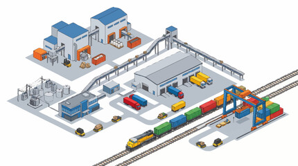 Industrial train cargo loading facility. © pras