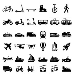 Global transportation and vehicle icon set with transportation, vehicles © munna